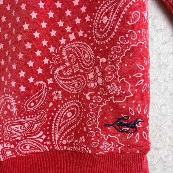 Levis Western Star Hoodie Women's Medium Red Paisley Polka Dots Hood READ - Picture 3 of 11